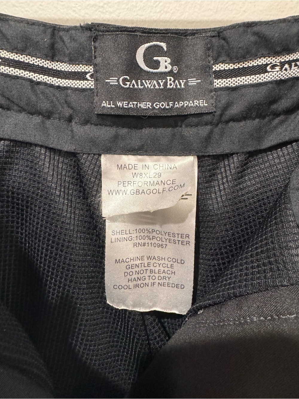 Galway Bay All Weather Rain Women’s Golf Pants Size 8 Black - Picture 6 of 6